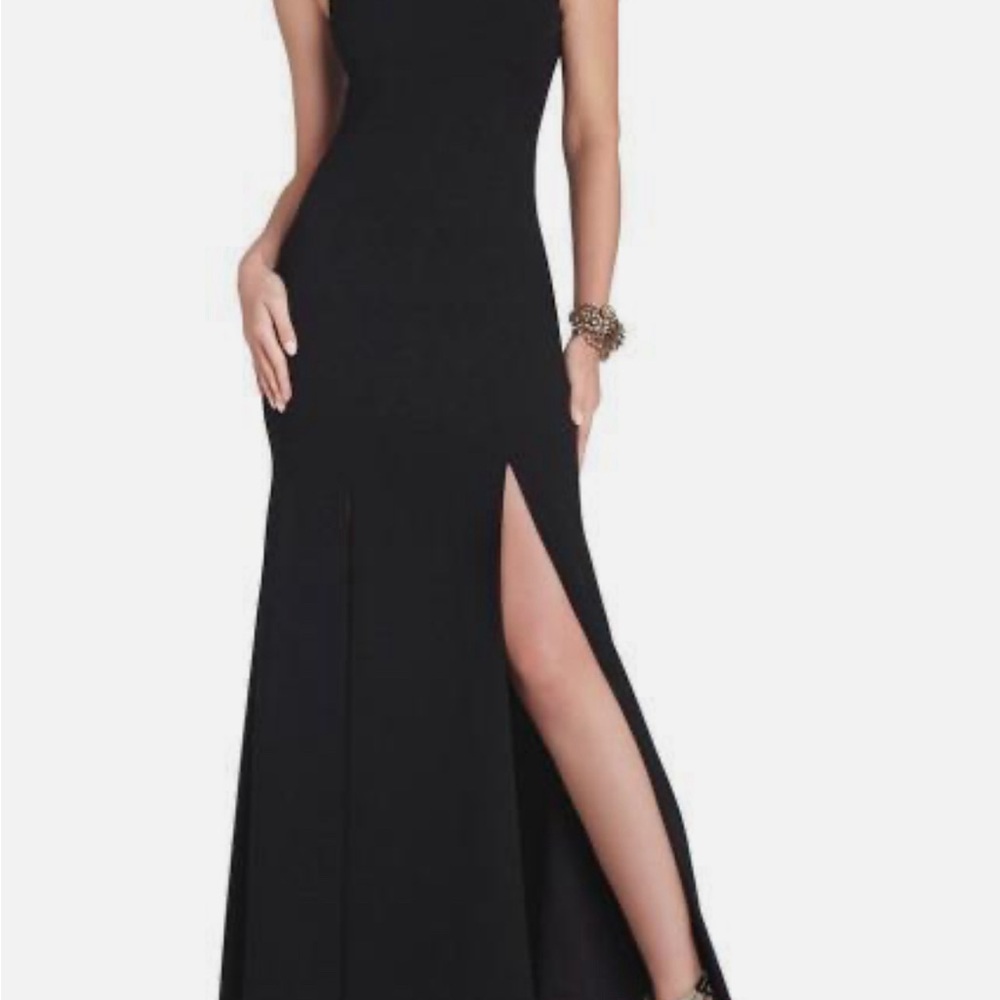 Bcbg Maxazria Black Julia Fitted Gown/ Dress with Lace Back $398 - Picture 3 of 7
